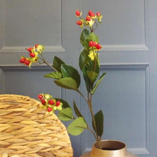 Artificial Hypericum Berries Red 60cm - H138 G3