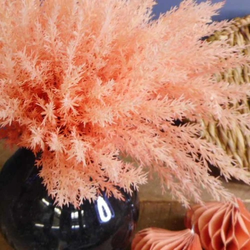 36cm Artificial Pampas Grass Picks Coral Pink 6 Pack - PAM029 M3