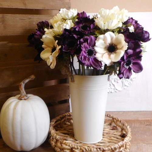 Artificial Anemones Aubergine Plum 45cm - A116 A2