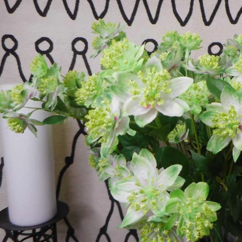 Artificial Astrantia Green Flowers 65cm - A106 A2