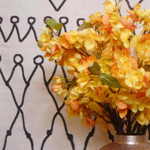Artificial Cherry Blossom Branch Yellow Flowers 77cm - B059 A3
