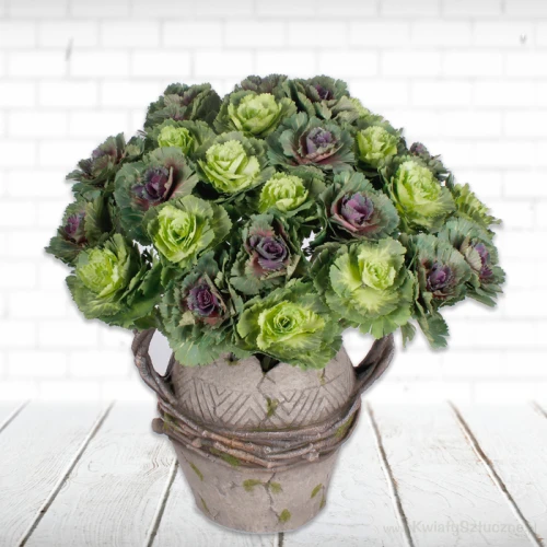 Faux Brassica Ornamental Cabbage Green 40cm - C202 C4