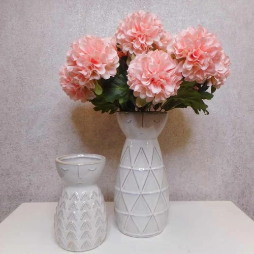 Artificial Ball Chrysanthemum Bunch Pale Pink 42cm - C043 BX3