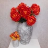 Artificial Bloom Chrysanthemum Flame Red Orange 90cm - C182 E1