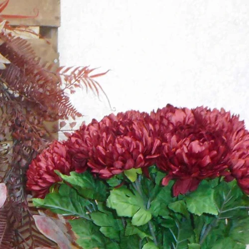 Artificial Chrysanthemums Dark Red 57cm - C175 D2