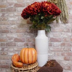 Artificial Bloom Chrysanthemum Red Orange 73cm - C015 C2