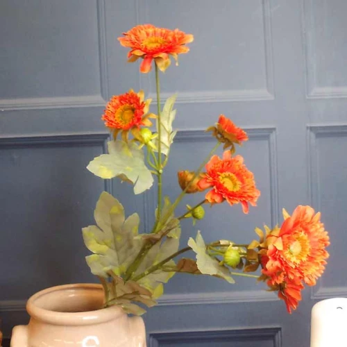 Artificial Spray Chrysanthemums Orange 69cm - G006 E4