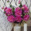 Artificial Dahlias Spray Cerise Pink 102cm - D202 D1