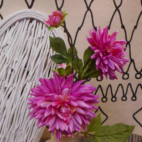 Artificial Dahlias Spray Cerise Pink 102cm - D202 D1