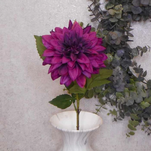 Artificial Dahlia Aubergine Purple 66cm - D184 