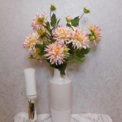 Artificial Dahlias Spray Pink Cream 102cm - D201 CC1