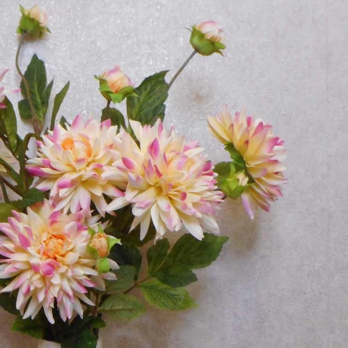 Artificial Dahlias Spray Pink Cream 102cm - D201 CC1