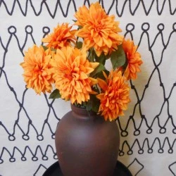 Silk Dahlia Orange 55cm - D190 C1