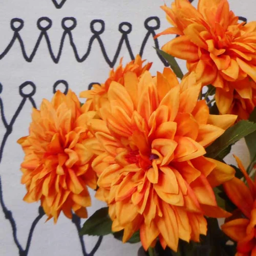 Silk Dahlia Orange 55cm - D190 C1