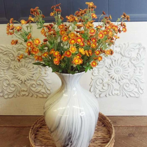 Mini Garden Daisies Stem Orange 63cm - D078 J2