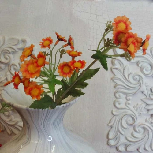 Mini Garden Daisies Stem Orange 63cm - D078 J2