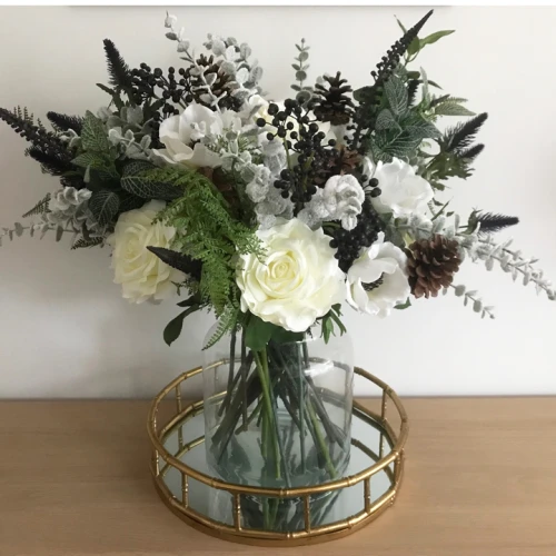 Luna Artificial Rose Ivory 64cm - R933 Q1