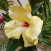 Artificial Hibiscus Flower and Bud Yellow 62cm - H048 