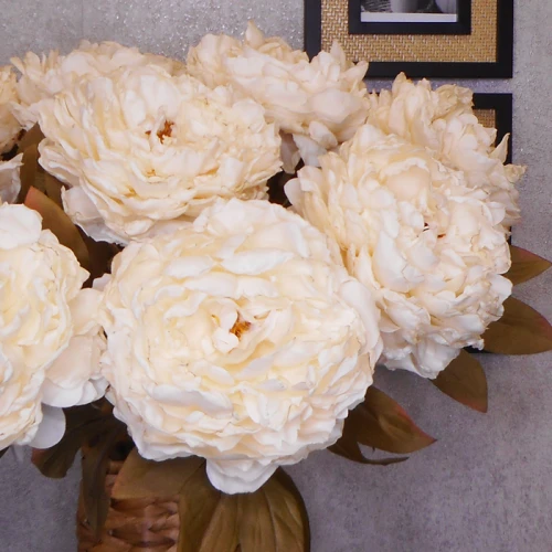 Antique Peony Cream 76cm | Faux Dried Flowers - P082 L4