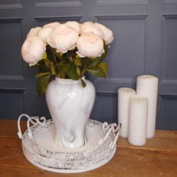 Artificial Peony Flowers Peach 42cm - P049 J4