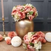 Ceres Peony and Hydrangea Wedding Posy Coral Peach 24cm - P018 II4