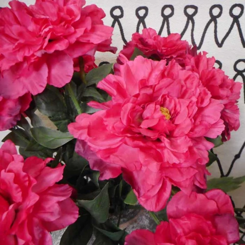 Artificial Tree Peony Flowers Hot Pink 70cm - P066 T2