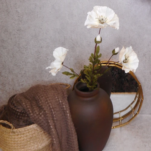 Artificial Poppies Blush Peach 70cm  - P177 K2