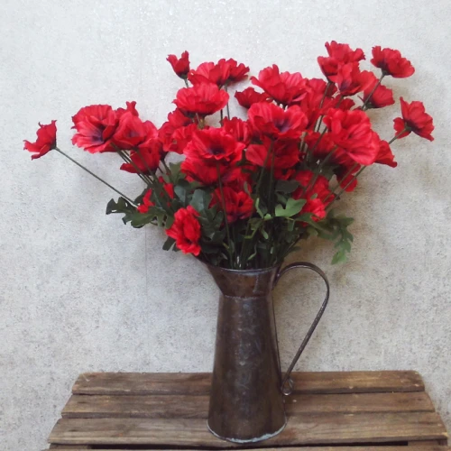 Artificial Poppies Red Black 47cm - P234 J4