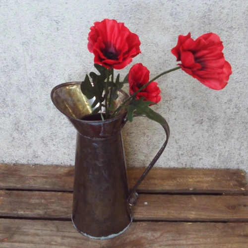 Artificial Poppies Red Black 47cm - P234 J4