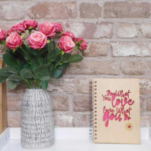 Artificial Button Roses Stem Dark Pink 40cm - R684 