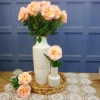 Calypso Artificial Ruffled Rose Peach 70cm - R535 J4