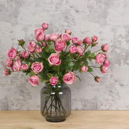 Artificial English Roses Spray Pink 72cm - R403 L3