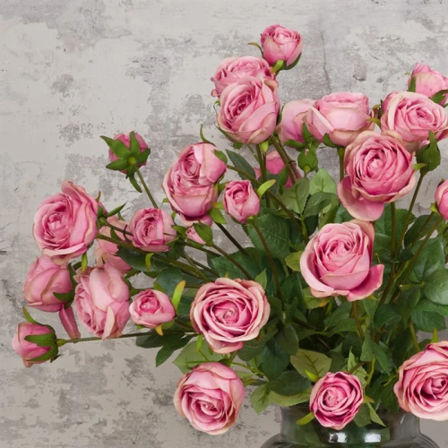 Artificial English Roses Spray Pink 72cm - R403 L3