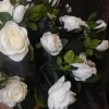 Artificial Old Roses Spray Ivory Short Stem 41cm - R605 N2
