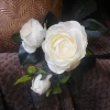 Artificial Old Roses Spray Ivory Short Stem 41cm - R605 N2