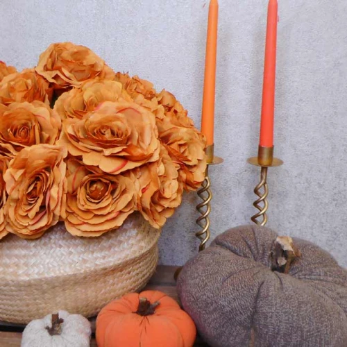 Artificial Roses Burnt Orange 46cm - R457 R3