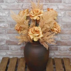 Harvest Moon Artificial Roses Golden Honey 62cm - R185 Q3