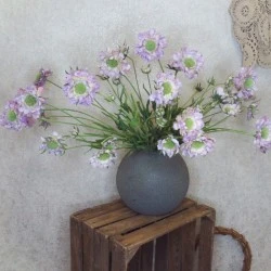 Silk Scabious Flowers Lilac 64cm | Artificial Scabiosa - S059 U4