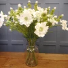 Silk Scabious Flowers White 72cm | Artificial Scabiosa - S110A 