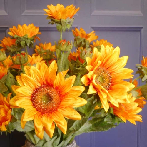 Artificial Sunflowers Spray (2+1) 65cm - S001
