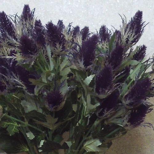 Artificial Eryngium Thistles Sea Holly Purple 68cm  - E004 E1
