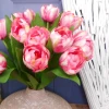 Artificial Bicolour Tulips Bouquet Pink 40cm  - T028 Q3
