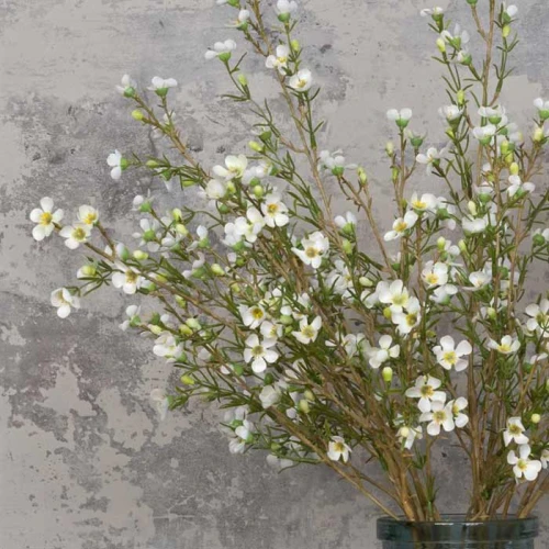 Artificial Wax Flowers White 67cm - W065 