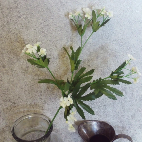 Artificial Wild Flowers White 66cm - W026 T2