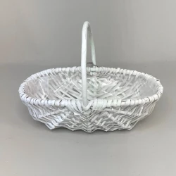 Oval Split Willow Basket White Wash 31cm - BKT027