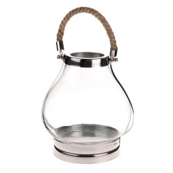 Large Chrome and Glass Bulb Lantern - LAN004 10A