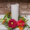 Artificial Flowers Candle Ring Daisies and Gerberas 28cm - G078 H3