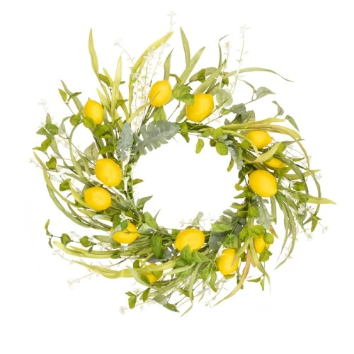 Artificial Lemons Wreath with Blossom 58cm - LEM504 LL4