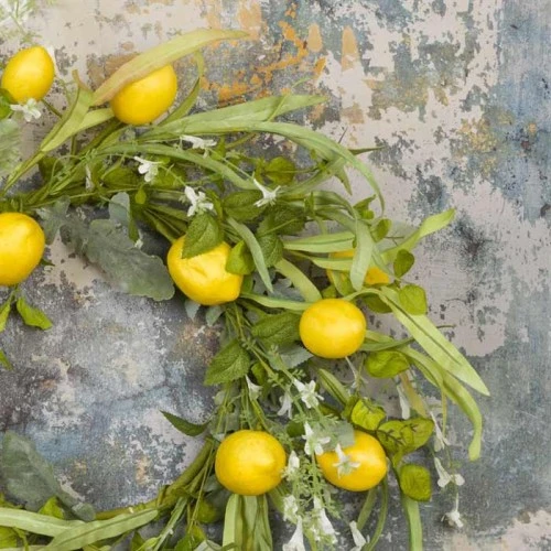 Artificial Lemons Wreath with Blossom 58cm - LEM504 LL4