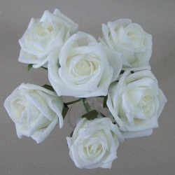 Colourfast Cottage Foam Roses Bundle Off White 6 Pack 24cm - R329 N2